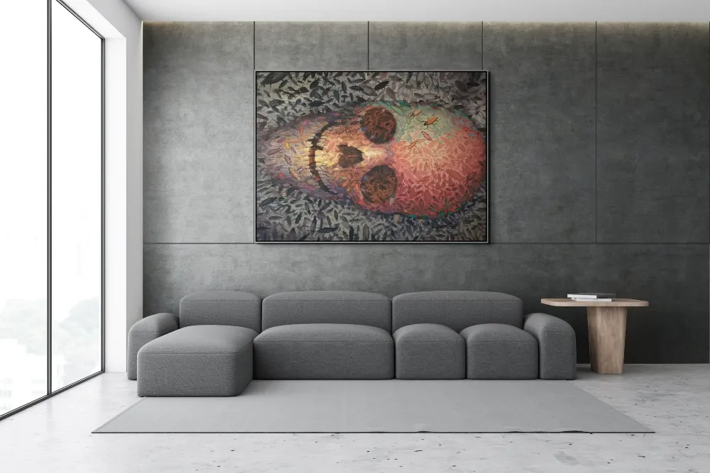 Umělec Roman Trabura – obraz Metamorfoza, akryl na plátně, 200 × 150 cm, 2023